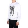 Arrow Pattern Printing Cotton Round Neck Long Sleeves White