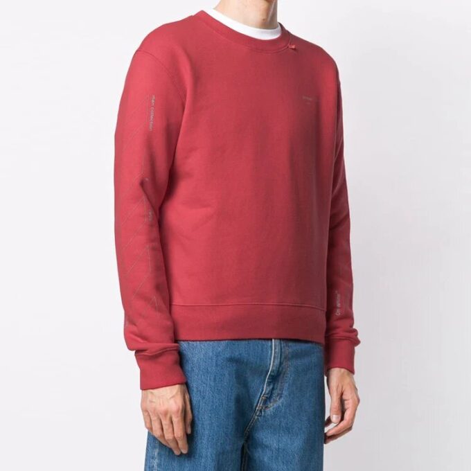 Arrow Pattern Printing Pullover Red