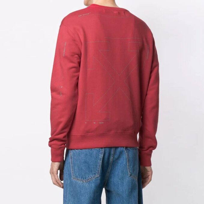 Arrow Pattern Printing Pullover Red