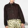 Arrow-print Denim Jacket Arrow Long-sleeve Jean Jacket Men’ s Dark Blue