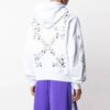 Arrow Printed Hooded sweater Men White