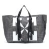 Arrow Printing Gray handbag White