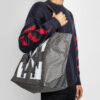 Arrow Printing Gray handbag White