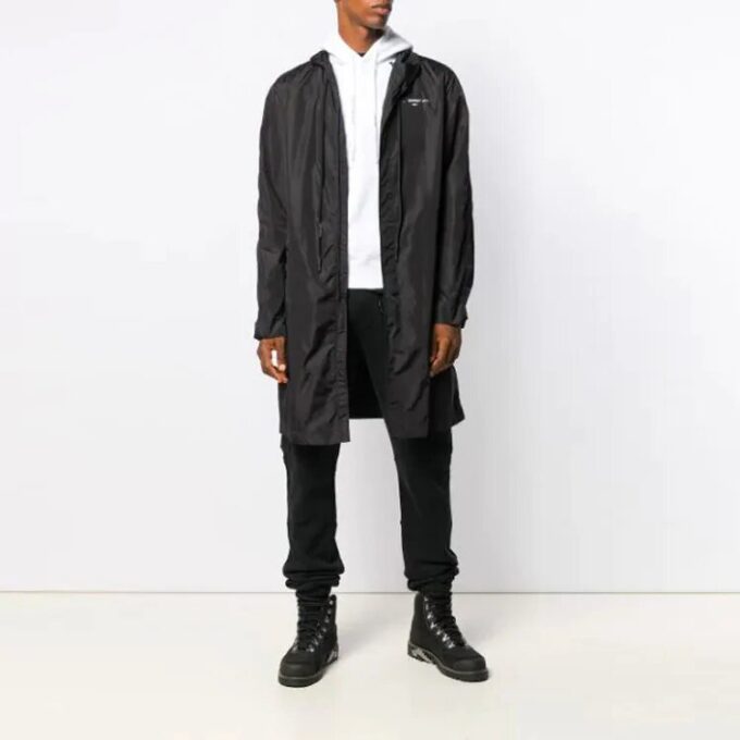 Arrow Printing hooded Windbreaker Black