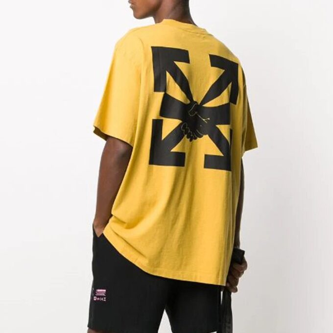 Arrow Printing Loose Short Sleeve Yellow