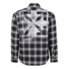 Arrow Printing Plaid Long Sleeves Shirt Black