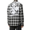 Arrow Printing Plaid Long Sleeves Shirt Black