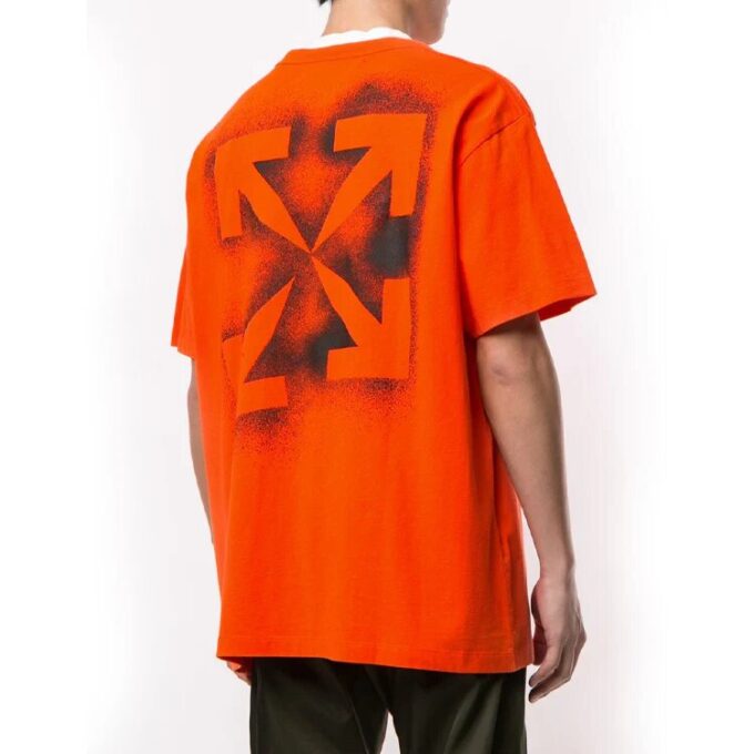 Arrow Printing Short Sleeve Orange
