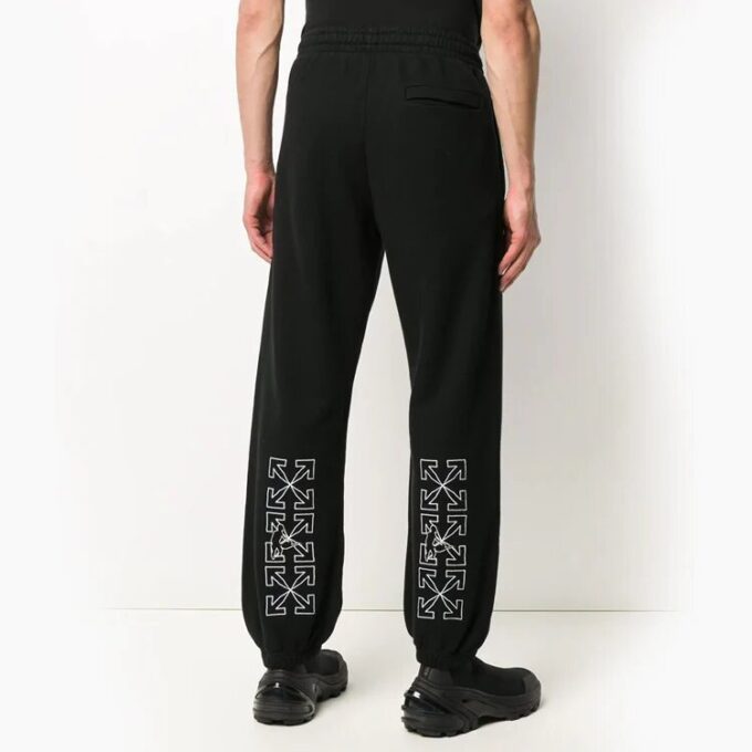 Arrow Printing Sports Long Pants Black