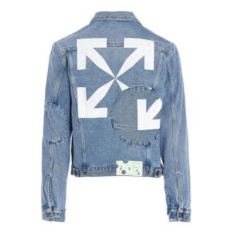 Arrow Twist Denim Jacket “Cobalt Blue/White”