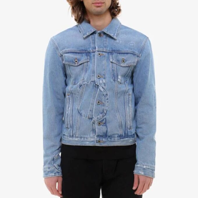 Arrow Twist Denim Jacket “Cobalt Blue/White”