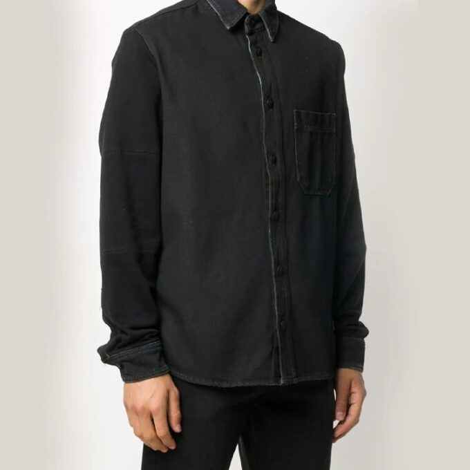 Arrows Arrow Pattern Denim Shirt Ordinary Version Black