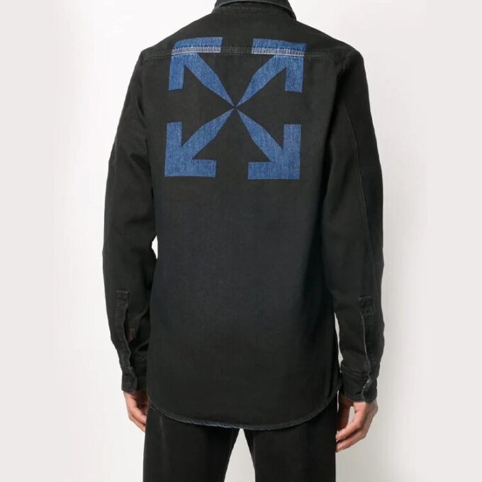 Arrows Arrow Pattern Denim Shirt Ordinary Version Black