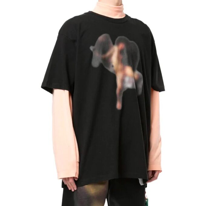Arrows Blurred Logo Teeee Men’ s Black