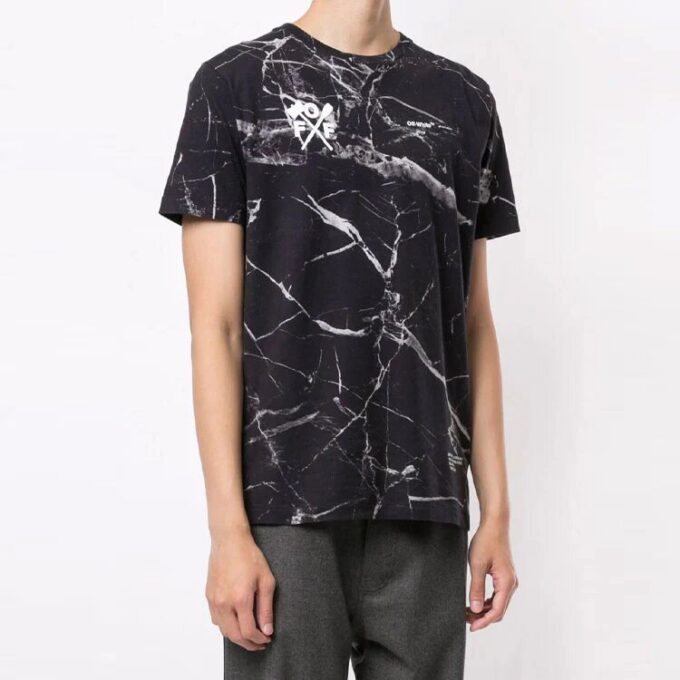 Arrows Large Printing Short Sleeve Ordinary Version Black