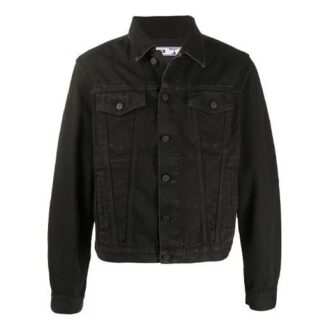 Arrows Logo Printed Denim Jacket Men Black
