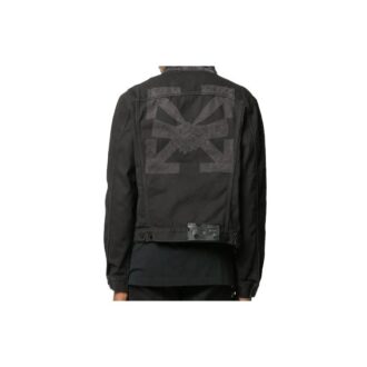 Arrows Logo Printed Denim Jacket Men Black
