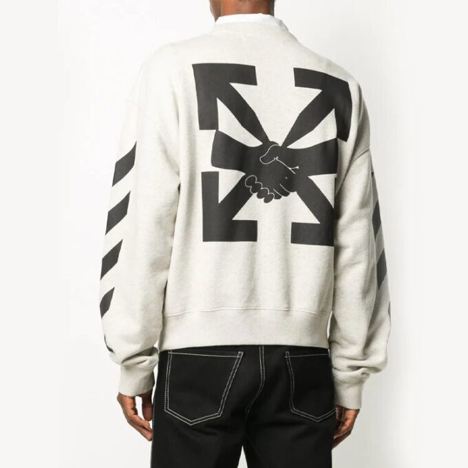 Arrows Logo Printing Pullover Men Grey/White