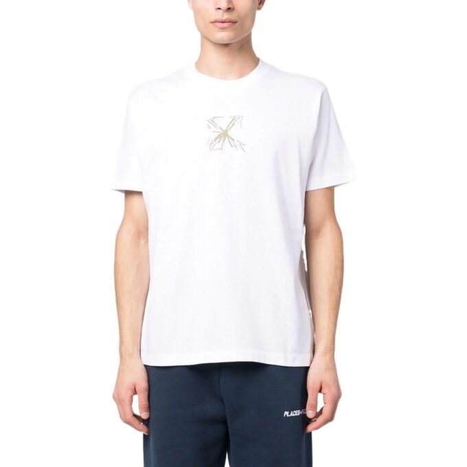 Arrows-Print Cotton Tee “White”