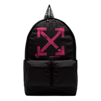 Arrows Print Nylon Backpack Black/Pink