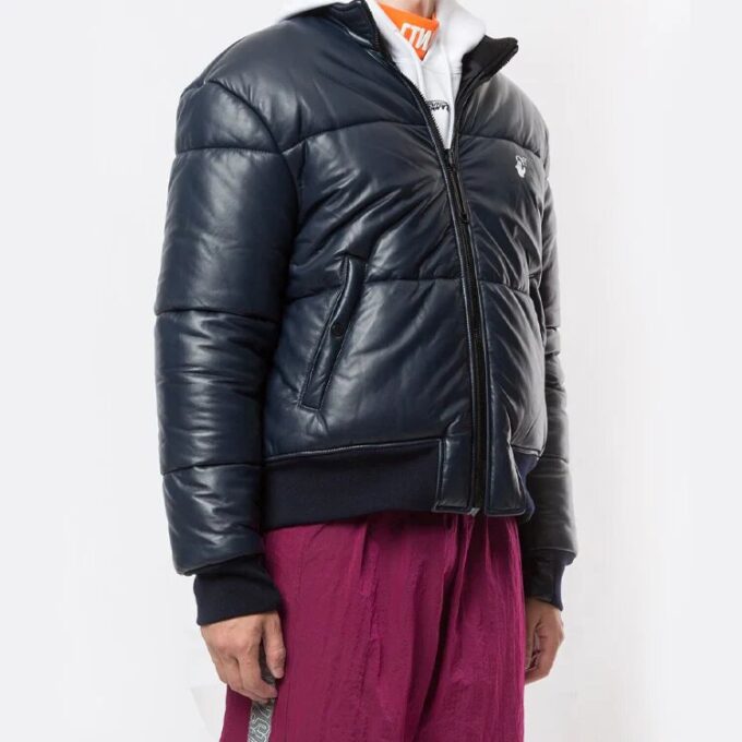 Arrows Print Reversible Puffer Jacket