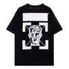 Back Alphabet Printing Short Sleeve Black