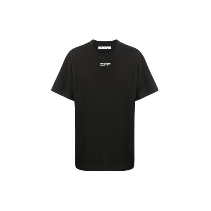 Back Alphabet Printing Short Sleeve Black