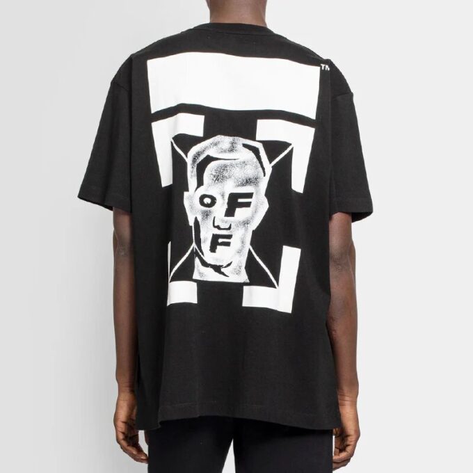 Back Alphabet Printing Short Sleeve Black