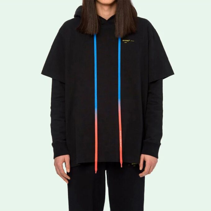 Back Arrow Printing Drawstring Black