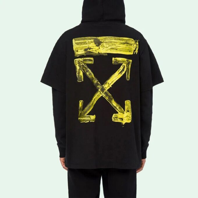 Back Arrow Printing Drawstring Black
