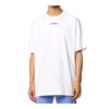 Back Arrow Printing Pattern Round Neck Short Sleeve Loose Fit White
