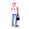 Back Arrow Printing Pattern Round Neck Short Sleeve Loose Fit White