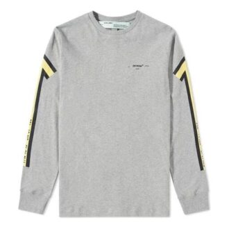 Back Arrows Sketch Mens Long Sleeve “Grey Yellow”