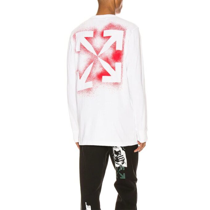 Back Hollow Out Arrow Long Sleeves White