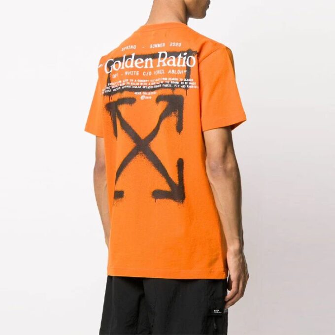 Back Large Logo Printing Short Sleeve Orange