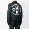 Back Logo Alphabet Pattern Long Sleeves Jacket Loose Fit Black