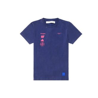 Back Photo Printing Short Sleeve Blue