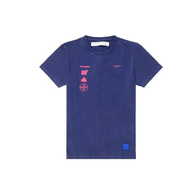 Back Photo Printing Short Sleeve Blue