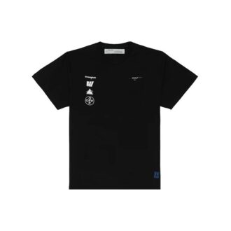 Back Photo Printing Short Sleeve Loose Fit Black