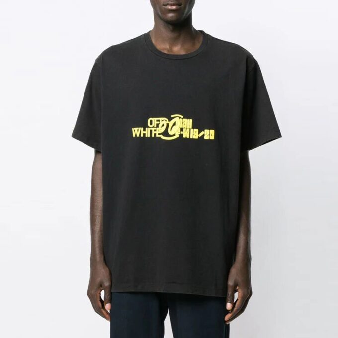 Back Printing Short Sleeve Loose Fit Black