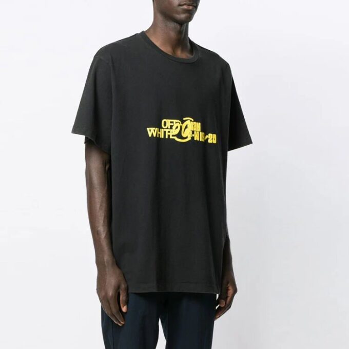 Back Printing Short Sleeve Loose Fit Black