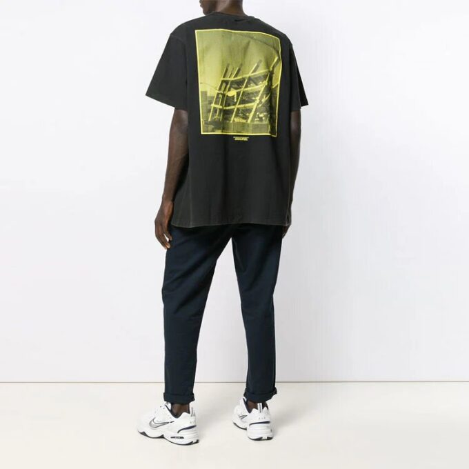 Back Printing Short Sleeve Loose Fit Black