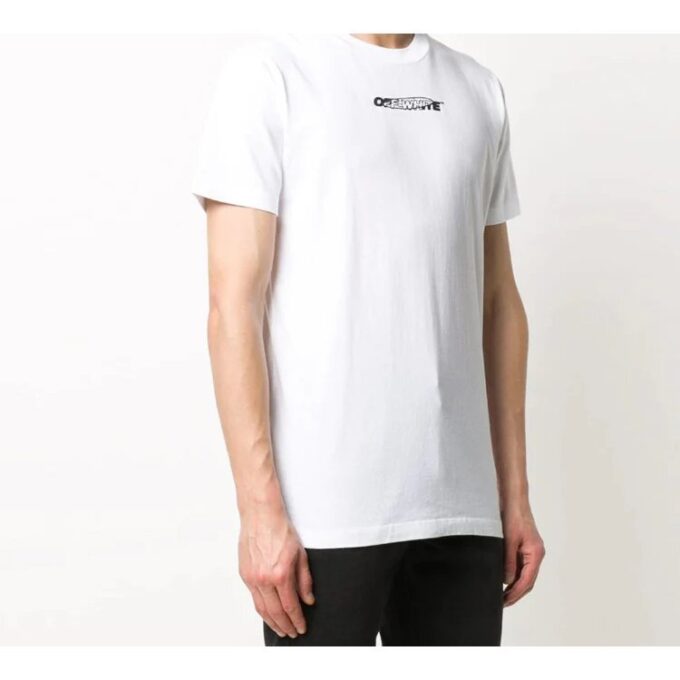 Back Printing Short Sleeve Ordinary Version White