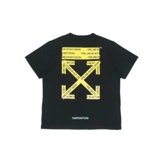 Back Yellow Arrow Short Sleeve Black