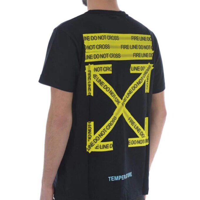 Back Yellow Arrow Short Sleeve Black