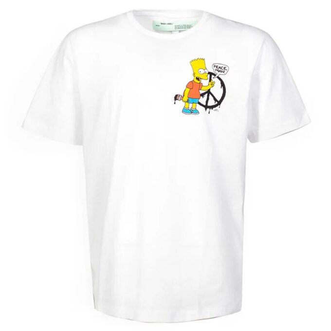 Bart Peace Sign SS Slim Tee “White”