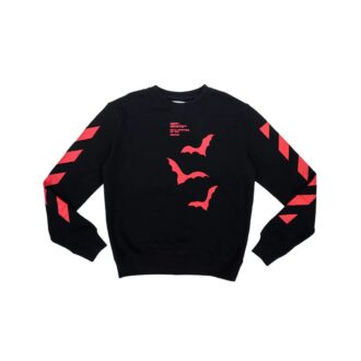 Bats Logo Round Neck Slim-Fit Sweater