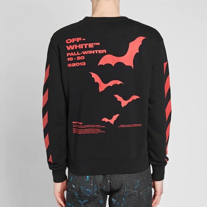 Bats Logo Round Neck Slim-Fit Sweater