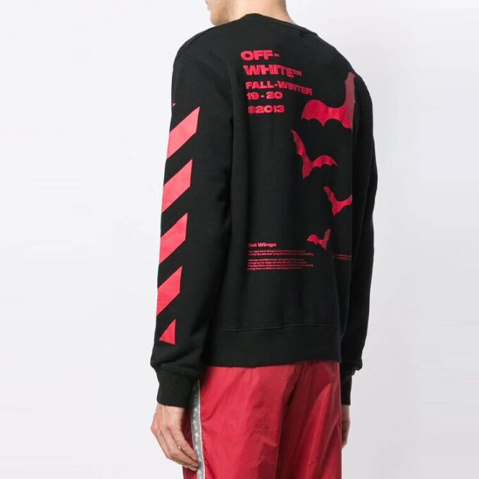 Bats Logo Round Neck Slim-Fit Sweater