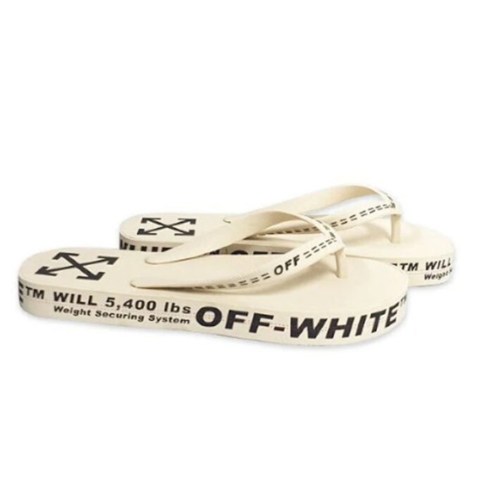 Beach Alphabet Thick Sole White Flip-Flops